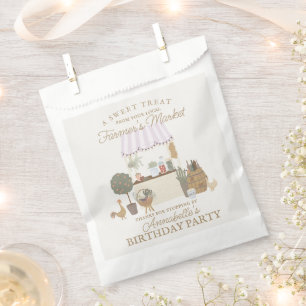 Pink Farmers Market Farm Fresh Birthday Party Favour Bags