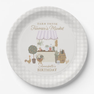 Pink Farmers Market Farm Fresh Birthday Party Paper Plate