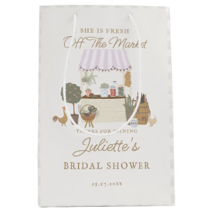 Pink Farmers Market Farm Fresh Bridal Shower Favou Medium Gift Bag
