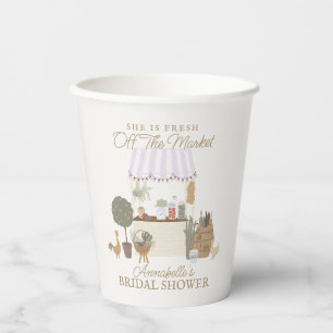Pink Farmers Market Farm Fresh Bridal Shower Paper Cups