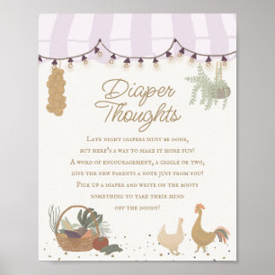 Pink Farmers Market Farm Fresh Diaper Thoughts Poster