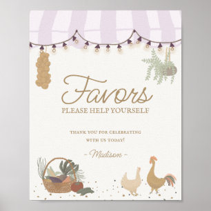 Pink Farmers Market Farm Fresh Favors Sign