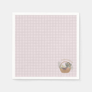 Pink Farmers Market Farm Fresh  Napkin