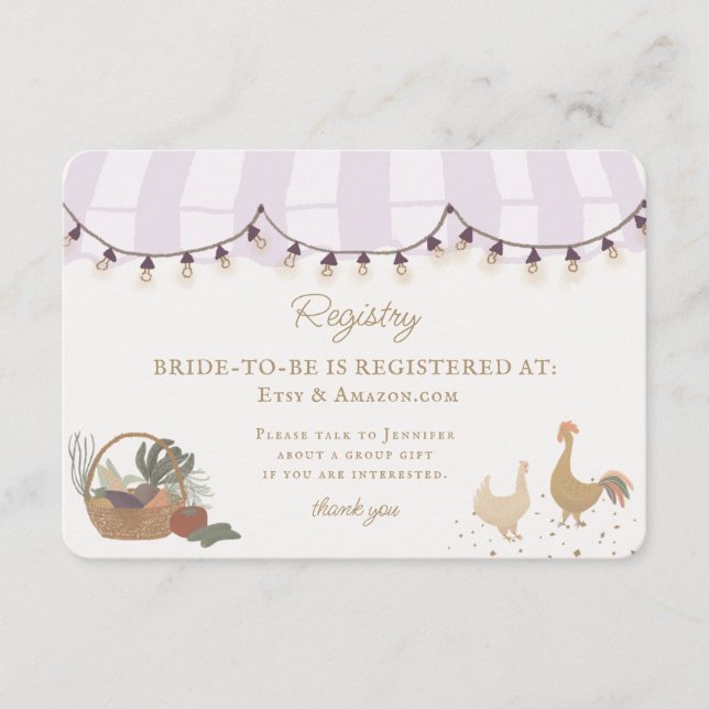 Pink Farmers Market Farm Fresh Registry Insert (Front)