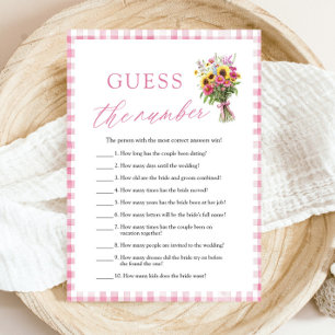 Pink Farmers Market Guess the Number Bridal Shower Invitation