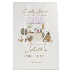 Pink Farmers Market Locally Grow Baby Shower Favor Medium Gift Bag