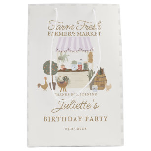 Pink Farmers Market Locally Grow Birthday Favor Medium Gift Bag