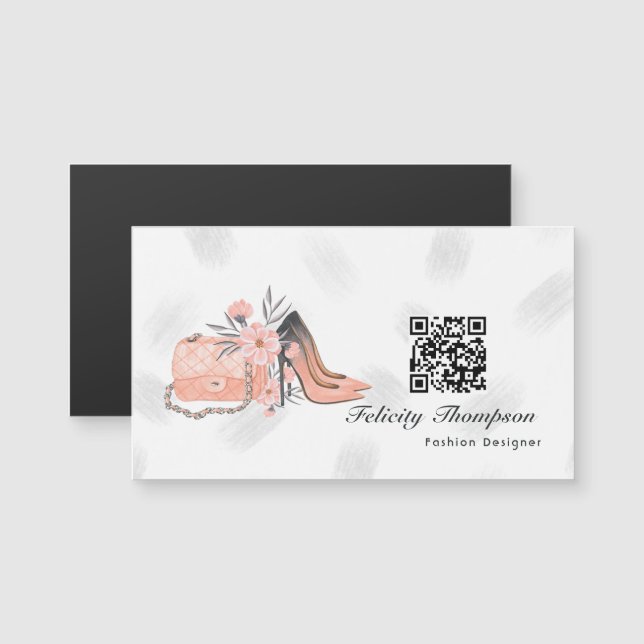 Pink Fashion Designer QR Code (Front/Back)