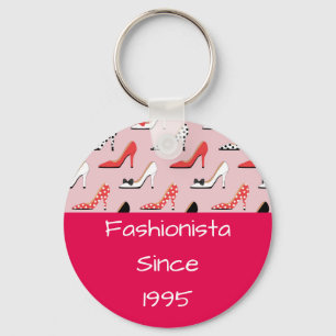 Pink Fashionista High Heels Pink Design Key Ring