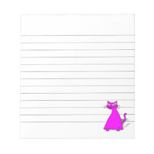 Pink Fat Cat Custom Lined Notepad