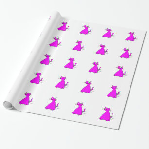 Pink Fat Cat Wrapping Paper