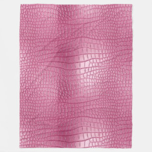 Pink Faux Alligator Animal Print Fleece Blanket