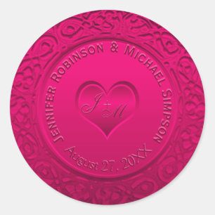 Pink Faux Foil Round Sticker