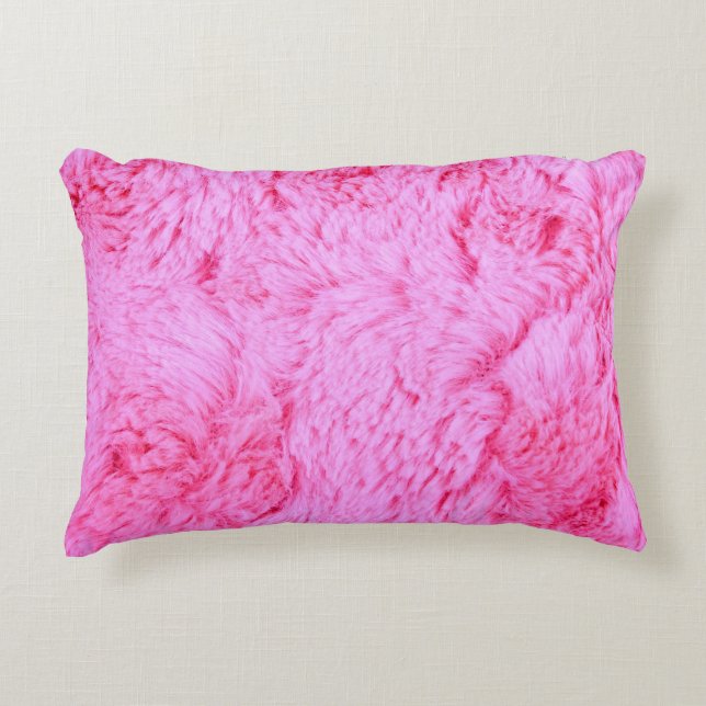 Pink Faux Fur Decorative Cushion (Front)