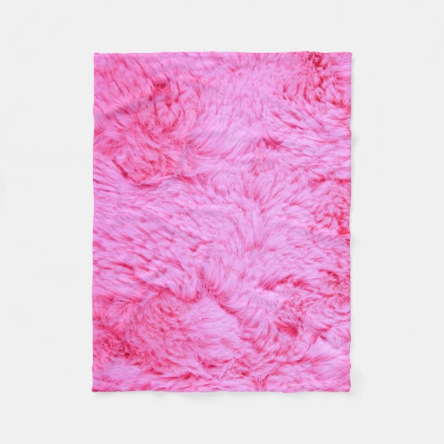 Pink Faux Fur Fleece Blanket (Front)