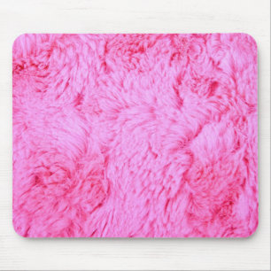 Pink Faux Fur Mouse Mat