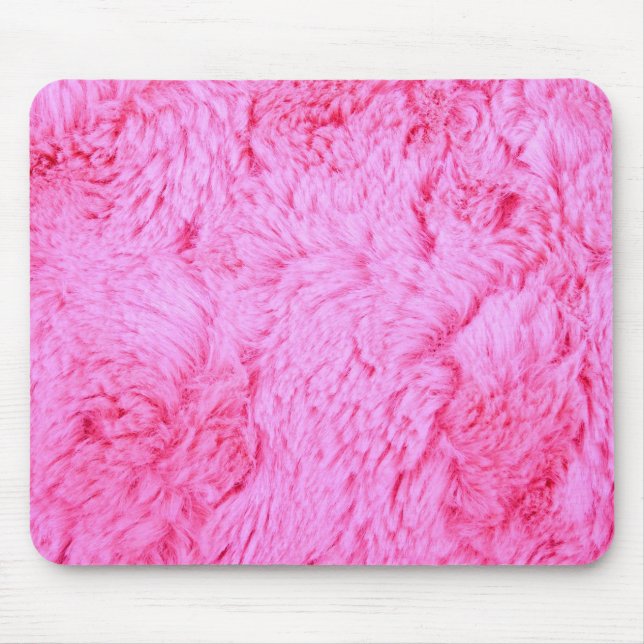 Pink Faux Fur Mouse Mat (Front)