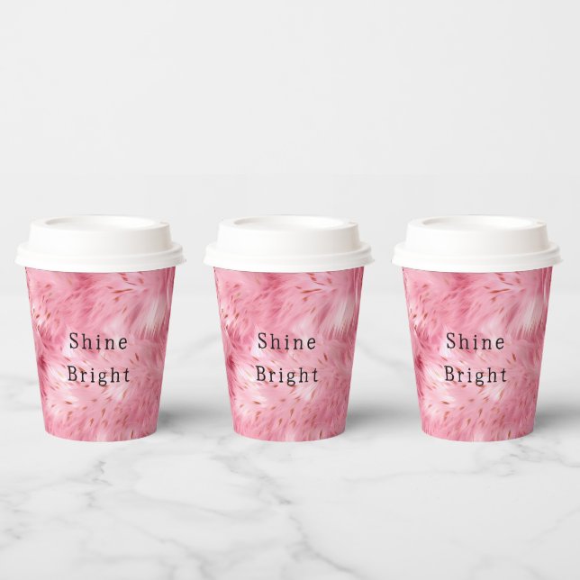 Pink Faux Fur Paper Cups (Multi)