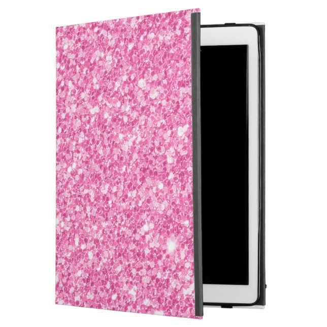 Pink Faux Glitter Background iPad Pro 12.9" Case (Front)