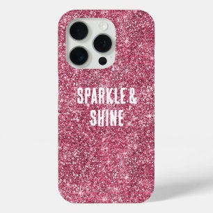 Pink Faux Glitter iPhone 15 Pro Case
