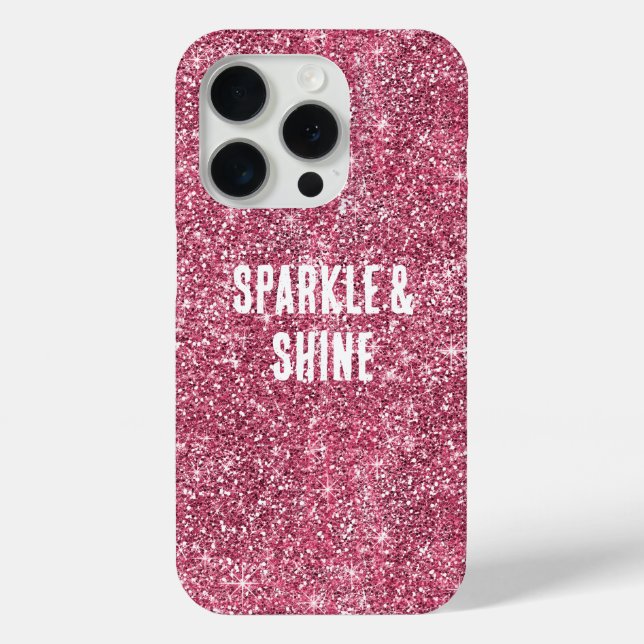 Pink Faux Glitter Case-Mate iPhone Case (Back)