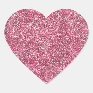 Pink Faux Glitter  Heart Sticker