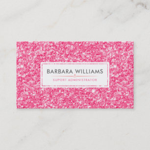 Pink Faux Glitter Modern Design Business Card