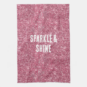 Pink Faux Glitter Tea Towel