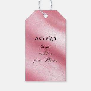 Pink Faux Leather  Gift Tags