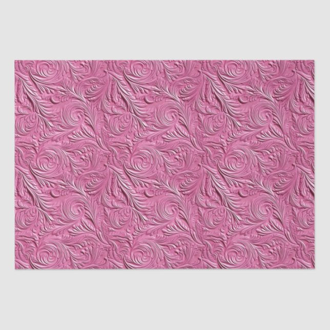 Pink Faux Leather  Tissue Paper (Front)
