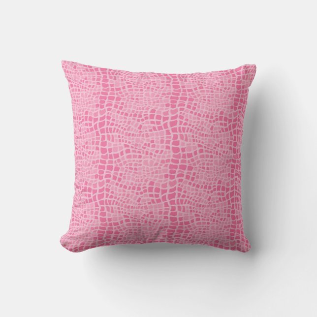 Pink Faux Snake Skin Pattern Cushion (Front)