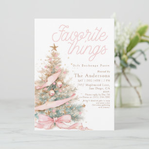 Pink Favorite Things Gift Exchange Christmas Invitation