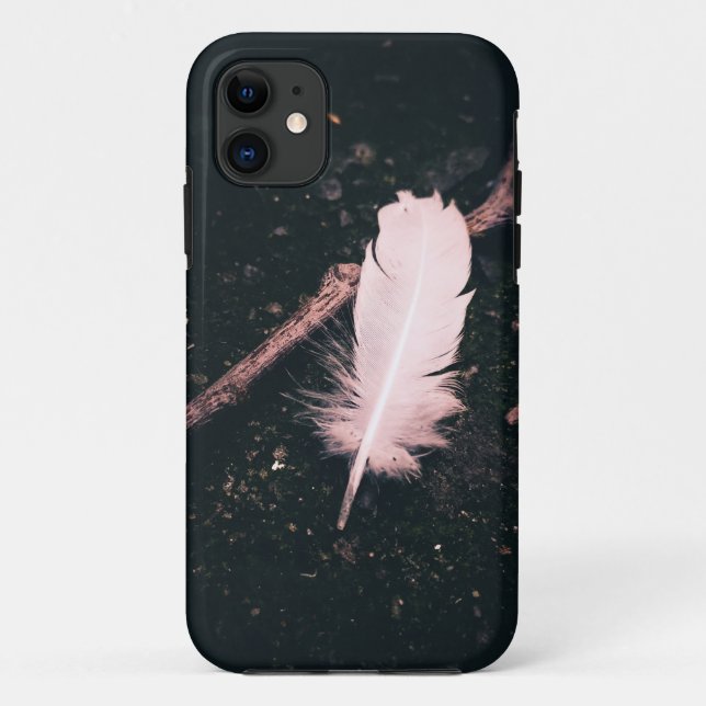 Pink feather abstract iphone cases (Back)