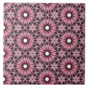 Pink Feather Boho Tile
