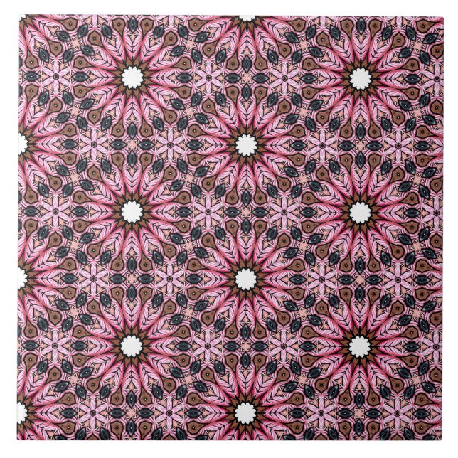Pink Feather Boho  Tile (Front)