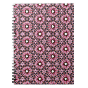 Pink Feather Mandala Boho Notebook