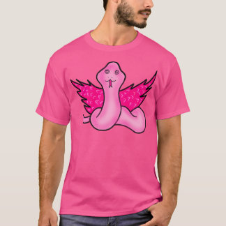 pink feather snake positioned snake flying snake  T-Shirt
