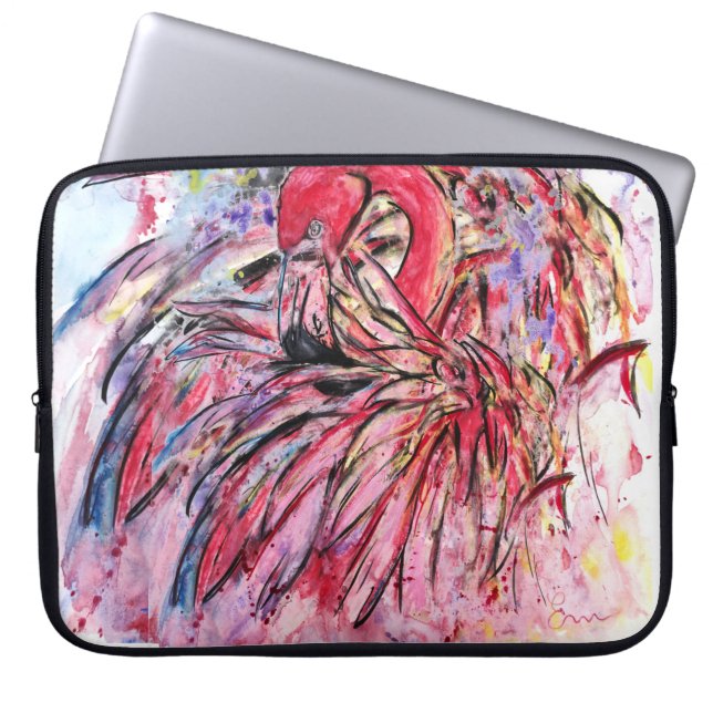 Pink feathers Electronic Bags (Front)
