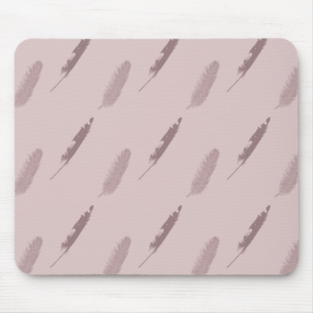 Pink Feathers Mouse Mat (Front)