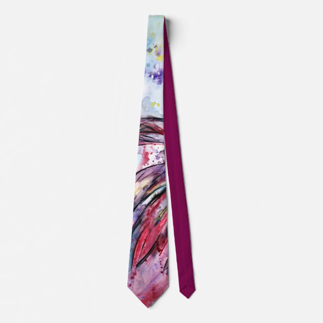 Pink feathers tie (Front)