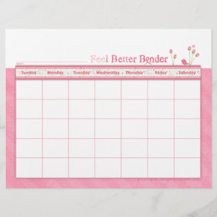 Pink Feel Better Binder Calendar Flyer