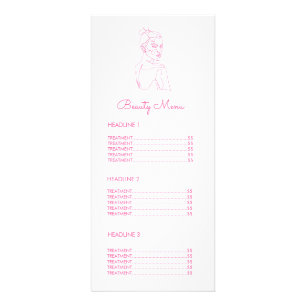 Pink Female Line Drawing Beauty Business Menu