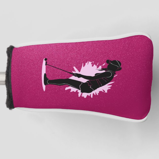PINK FEMALE PUTTER COVER WOMENS GOLF (Front)
