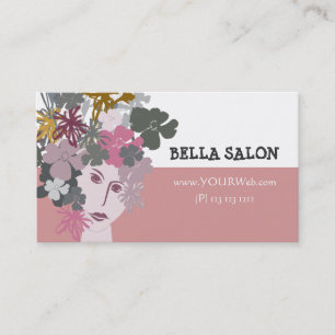 Pink Feminine Beauty Blooming Hair Piece Appointment Card