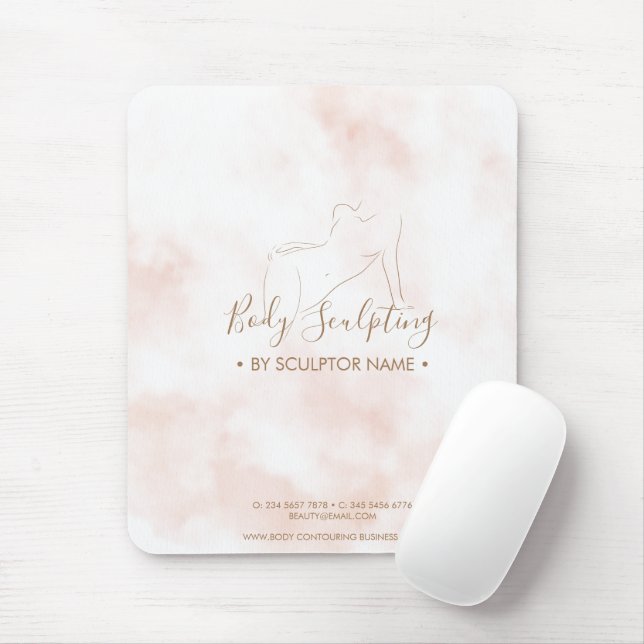 Pink feminine Body sculpting contouring spa Mouse Mat (With Mouse)