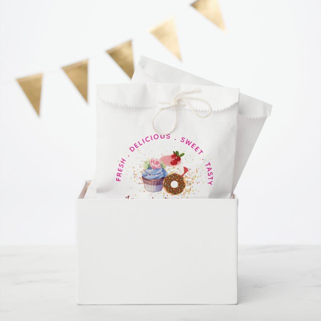 Pink feminine cakes & sweet business  favour bags (Party)
