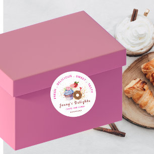 Pink feminine cakes & sweet business Sticker