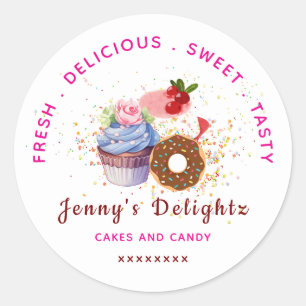 Pink feminine cakes & sweet business Sticker