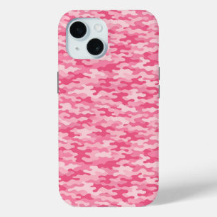 Pink Feminine Camo Pattern iPhone 15 Case