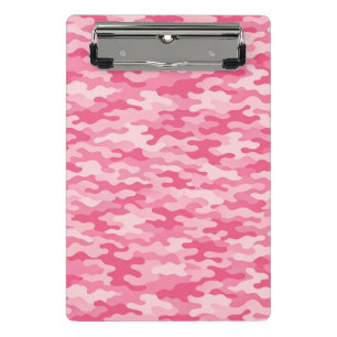 Pink Feminine Camo Pattern Mini Clipboard